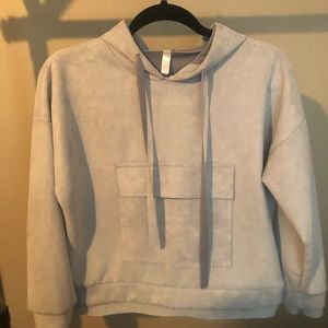 Powder Blue Suede Hoodie